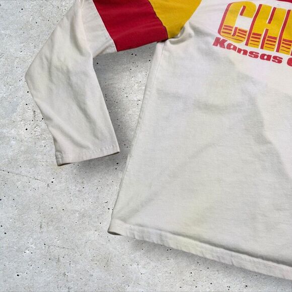 Kansas City Chiefs Junk Food Clothing Long Sleeve Colorblock Shirt Size M NFL - Picture 5 of 10